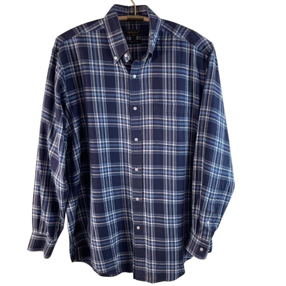 Bobby Jones Collection Blue Plaid Shirt Size Large